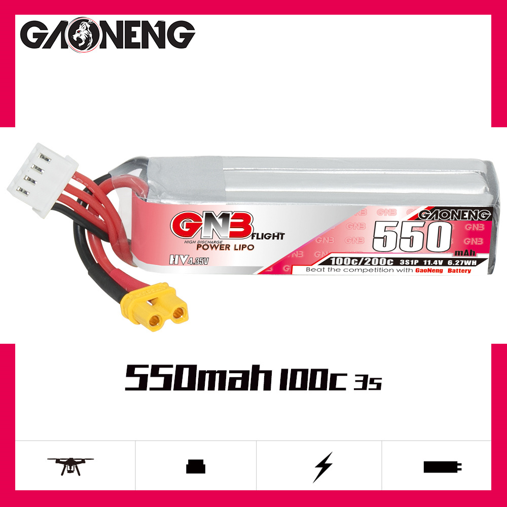 GNB HV 11,4 В 550 мАч 100C/200 – обзор и цена Drone Racing Battery